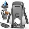 KEJIAR Cigar Lighter, Double Jet Torch Lighter, Built-in Punch, Double