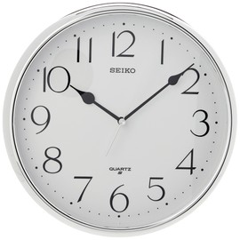 Seiko Quartz Wall Clock with Arabic Numerals - Silver, 30 x 5 x 29.5 cm