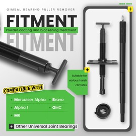 Wutist Universal Gimbal Bearing Puller Installer and Enigne Alignment Tool Set Compatible with Mercruiser Volvo OMC Cobra Black Powder Coated Blackening