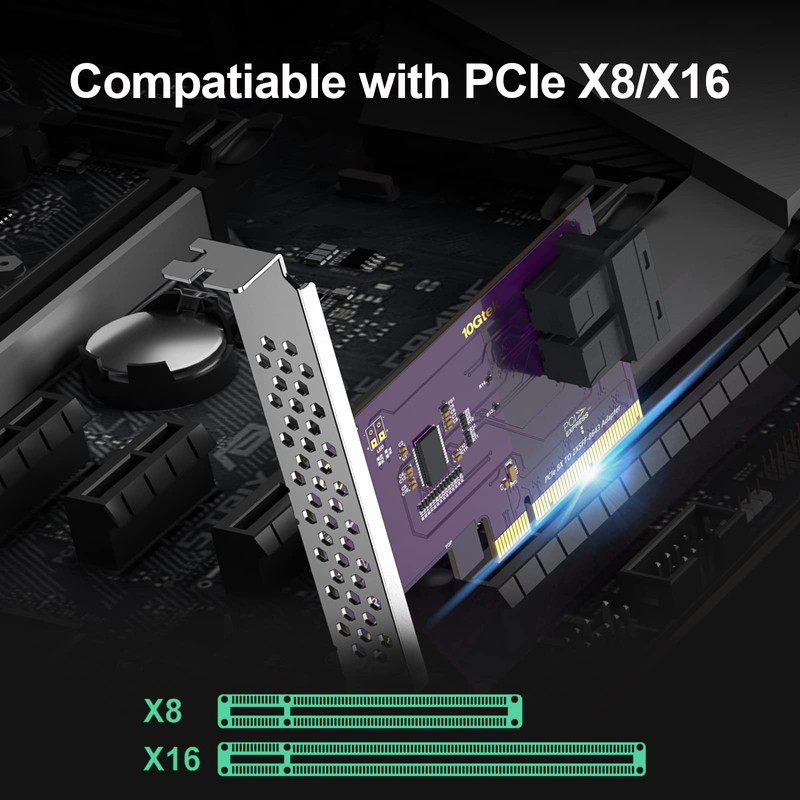 10Gtek® PCIe 3.0 X8 to SFF-8643 Adapter for U.2 SSD,
