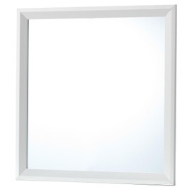 TREATLIFE HOME Stylish Modern Wall Mirror for Dresser, Low Distortion Glass, 36x36 Inches, White Finish