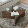 LKTART 31.5" Glass Coffee Table, MDF Mid-Century Modern Square Coffee