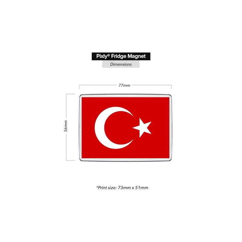 Pixly® Turkey Flag Fridge Magnet Large Jumbo Size Turkish Turkiye