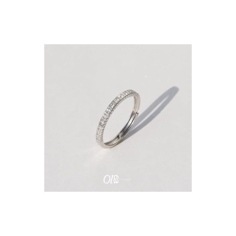 OLEA Anillo Ajustable de Promesa o Compromiso, Churumbela Plata 925