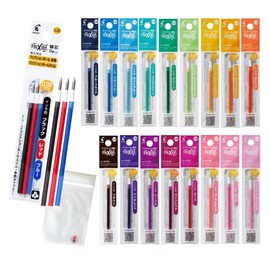 Frixion Ball Refill, 0.38, Erasable Ballpoint Pen, Set of 20 Colors, Pilot Refill, Multi-Color, Slim, Includes Gifflo Original Storage Bag