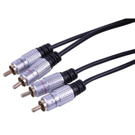 2X PHONO PLUG TO PLUG HQ 15M, Audio & Video Cable Assemblies QTY X 1