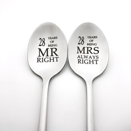 28th Wedding Anniversary Spoon Gifts for Couples 28 Year Anniversary Present for Husband Wife Parents 28th Anniversary Spoon Gift for Him Her 28 Years Marriage Gift