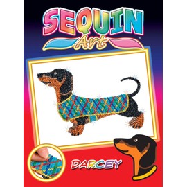 Sequin Art Red DARCEY the DACHSHUND Sparkling Arts and Crafts Kit