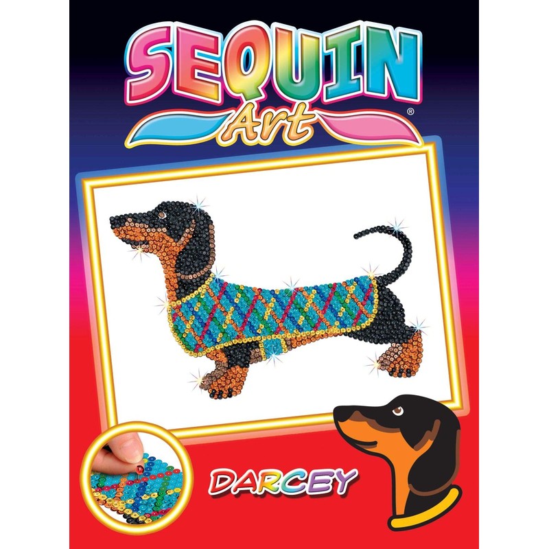 Sequin Art Red DARCEY the DACHSHUND Sparkling Arts and Crafts