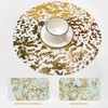 20 pieces of golden placemats, round gold foil placemats, shiny