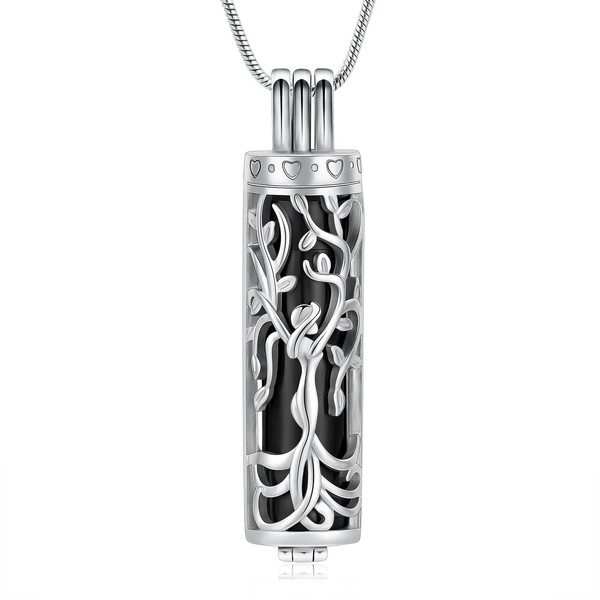 Hearbeingt Cylinder Cremation Jewelry Urn Necklace for Ashes for Women