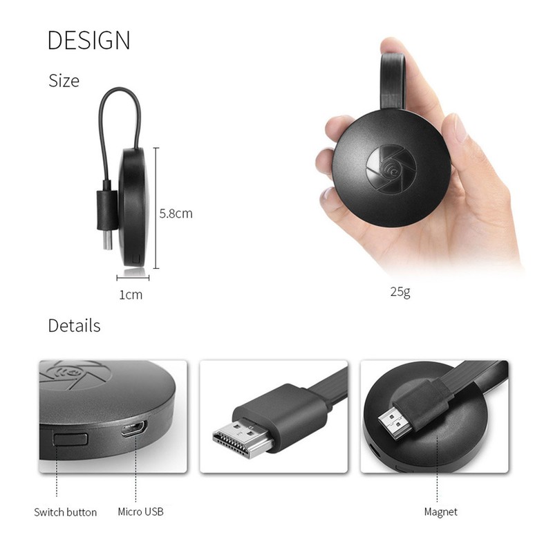 Wireless Display Dongle Adapter HD Multimedia Interface WiFi Screen Mirroring