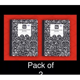 Pen+GEAR 2pk Pen + Gear Marbled Composition Book: Wide Ruled,100 Page,bound,bla