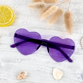 Bouiexye 12 Pack Purple Heart Sunglasses for Women Transparent Heart Glasses for Bachelorette Birthday Party Favor Gifts