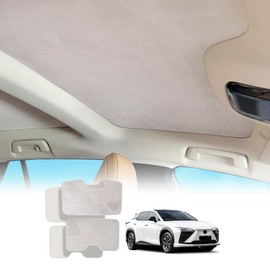 Foldable Sunroof Sunshade Compatible for Lexus RZ 300E 450E 2023-Present EB10, Foldable Adsorption Insulation Car Interior Sunroof Shade Suede Fabric UV Reflection Sunroof Sunshade (Beige)