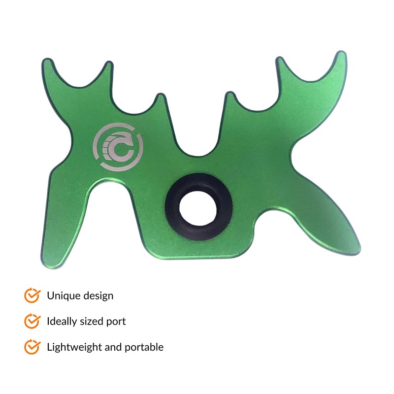 Cru5h Billiards Slip-On Portable Aluminum Moosehead Bridge Cue Rest (Green)