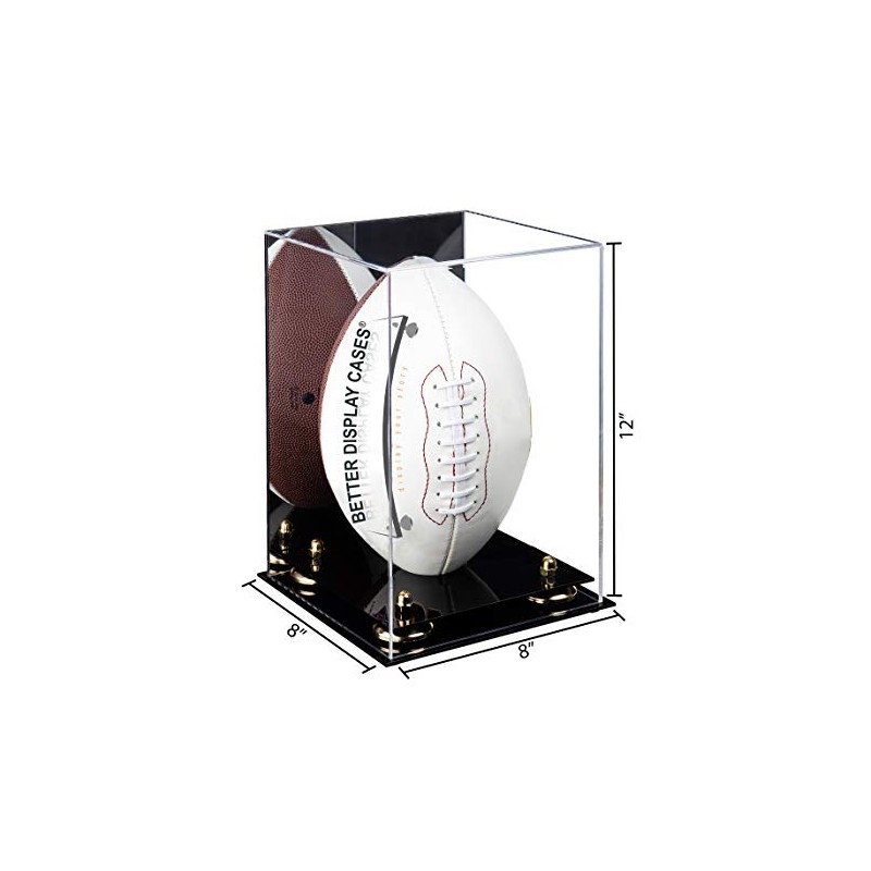 Better Display Cases Acrylic Football Display Case Vertical with Mirror