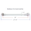 24 in MedGear Wall-Mount Bath Assisting Grab Bar, White &