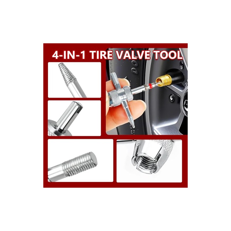 38-Piece Tire Valve Stem Core Tool Kit - Quick Change