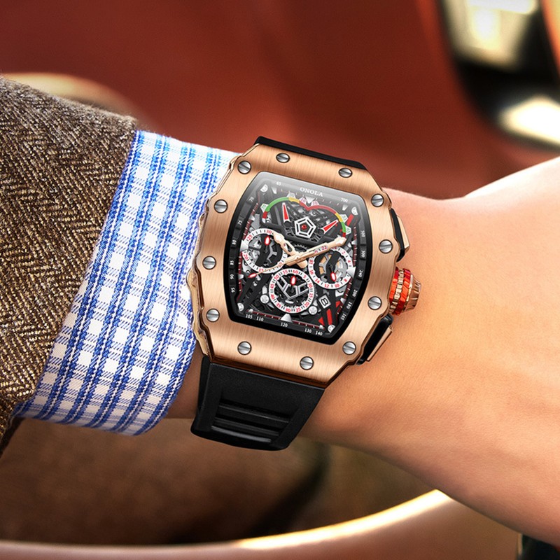 Men's Quartz Watch Silicone Strap Fashion Business Wrist Watch