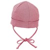Sterntaler Girls Beanie with Ties and Striped Pattern, pink