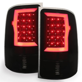 HECASA LED Tail Light Compatible with 2007-2014 GMC Sierra 1500/2500HD/3500HD Pickup Truck Tail Lamp Assembly Rear Light Lamp w/LED Tube Smoke Lens Black Housing Left & Right Side