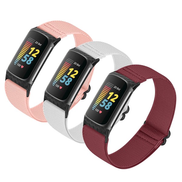 HUYIIO 3 Pack Adjustable Elastic Watch Strap Compatible with Charge