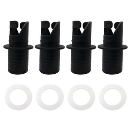 New Version 4 pieces Inflatable Kayak Pump Adapter with 8 pieces Washers,Black Air Pump Hose Adapter for Kayaks, Boats and Paddles Boards