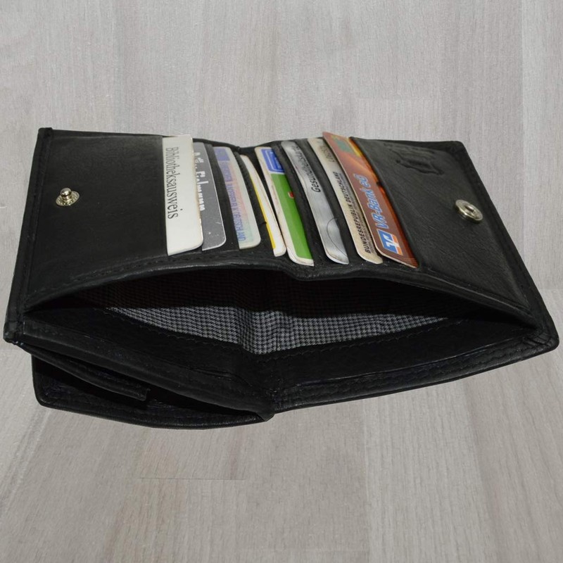 flevado Maxi Coin Compartment Leather Wallet Viennese Box Wallet with
