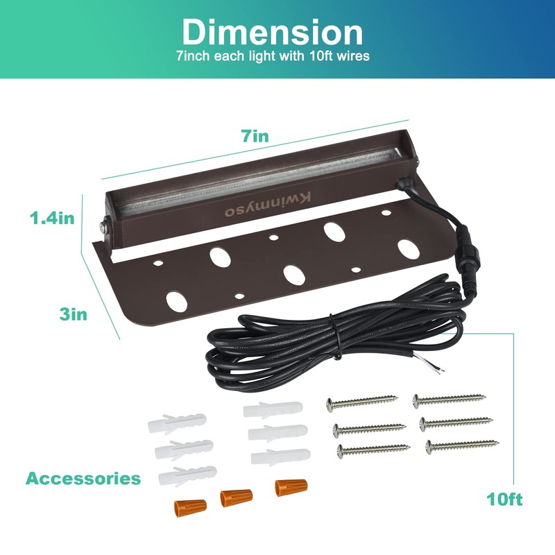 Kwinmyso 8-Packs 3W 7 Inch LED Hardscape Paver Lighting,12V AC/DC
