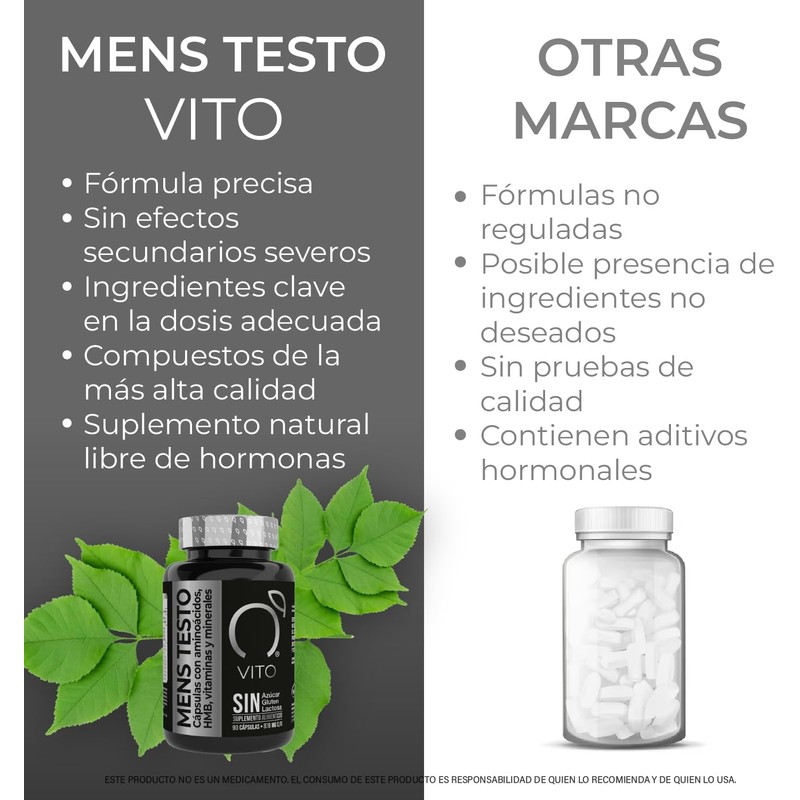 Men's TESTO | Cápsulas con Aminoácidos, HMB, Vitaminas y Minerales