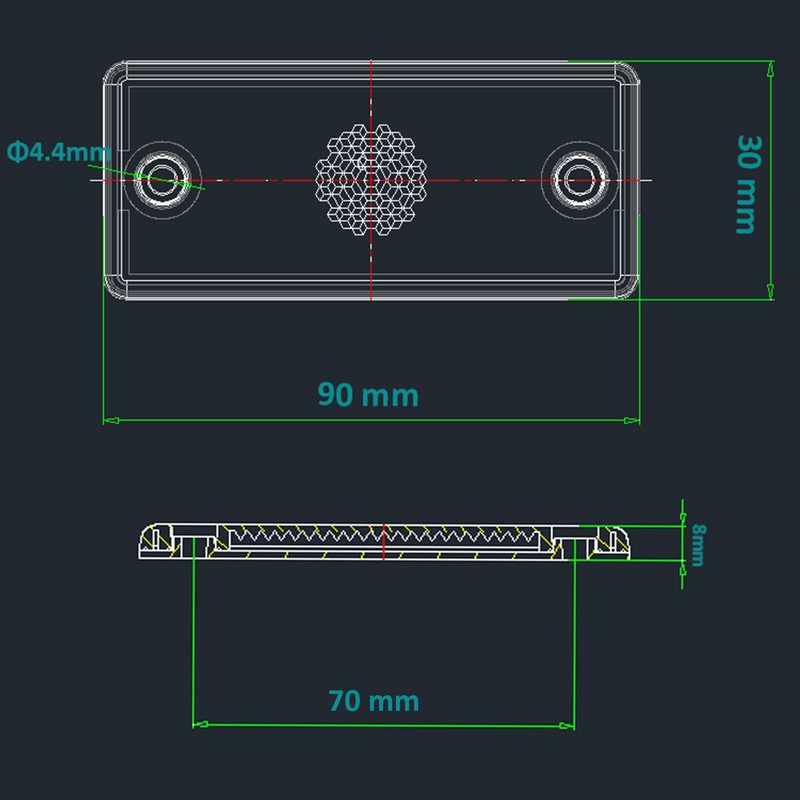 DARKGUARD Rectangular Reflectors Screw-On Red Rear Square Reflector Screw-On Rear