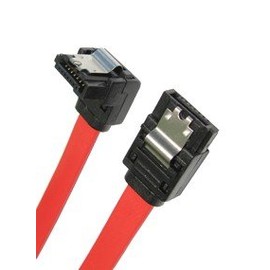 World of Data 90cm SATA II (Serial ATA 2) Cable (3Gb/s) ~ Straight to Right Angle ~ Latching Lock (Lead cannot become loose disconnect) ~ Male to Male (M-M)