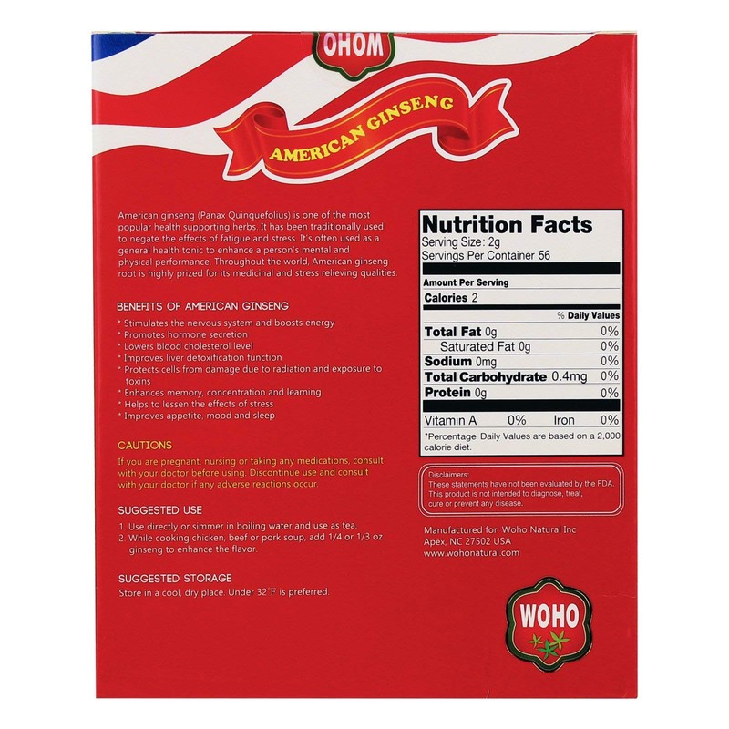 WOHO American Ginseng #105.4 Long Small 4oz Box