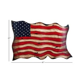 Deco 79 13970 Metal Flag Wall Decor, 41" x 21"
