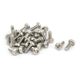 IIVVERR M6x16mm 304 Stainless Steel Pan Head Torx Drive Type Screws Silver Tone 30pcs (M6x16mm 304 Tipo de unidad Torx de cabeza de cacerola de acero inoxidable Tornillos Tono plateado 30pcs