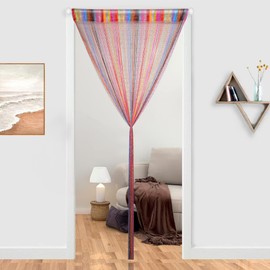 2 Pack 39 x 79 Inch Beaded Curtain String Door Curtains, Hippie Room Decor Beaded Curtains for Doorway, Closet Curtains, Room Divider Privacy Decor, Boho Home Decoration for Bedroom, Party, 18 Colors