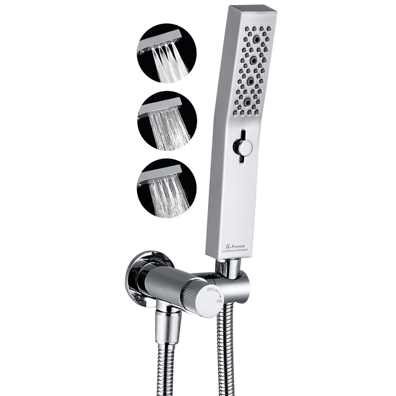 G-Promise All Metal Handheld Shower Set with 3-Function Showerwand, included