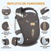 Cangurera Para Bebé Portabebé Ergonómica Multifuncional Nube Gris