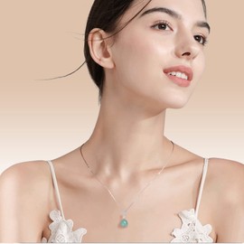 Cross Jade Necklace 8.5mm Bigger Pendants Necklace Easter Necklace Cross Crystal Zircon 925 Sterling Silver Necklace for Women Party Wedding Christmas Gift (Design-A)