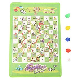 Zerodis Juego de Tablero Serpientes, Juego de Mesa de ajedrez de Serpientes y escaleras Plegable de Tela no Tejida Juego Educativo Educativo para...  
