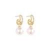 Rose gold coloured C shape pearl colour multi-wear stud drop