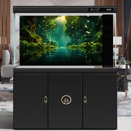 CaterRina Jungles Aquarium Background Dense Rainforest Tranquil Lake Terrarium Background Foggy Sunbeams Forest Jungle Style Theme Fish Tank Backdrop Wallpaper Tank Poster Decorations Vinyl 24x12in