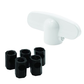 Prime-Line H 3892 Operator Tee Handle, 1-1/8 In. x 2-3/8 In., Diecast, White, Universal (2 Pack)