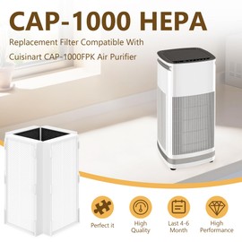CAP-1000 Replacement Filter Compatible With Cuisinart CAP-1000FPK Air Purifier, 3-In-1 Air Filter Filtration with HEPA and Activated Carbon, 2 Pack