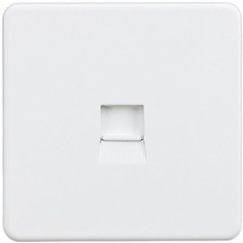 Knightsbridge SF7300MW Screwless Telephone Master Socket-Matt White