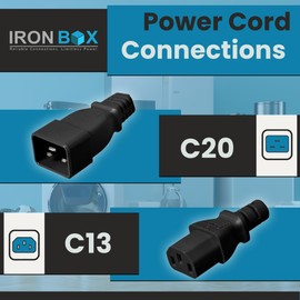 IronBox Electric Black IEC C20 to 2X C13 Y Splitter Cord - 3ft (1ft Legs) - 15A/250V - 14/3 AWG - UL Listed Power Outlet Splitter - Heavy Duty Power Extension Cable for Monitor, Computer & More (4ft)