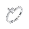 CCWPXX 925 Sterling Silver Cross Ring – Adjustable Christian Ring