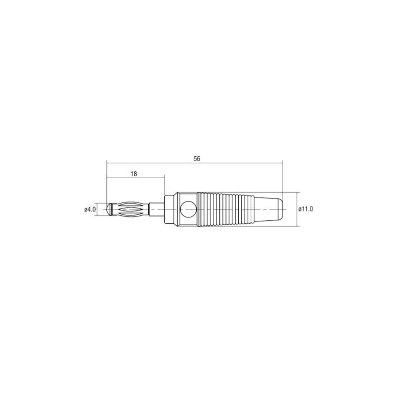 WITTKOWARE 4 mm banana plug with non-slip grip sleeve, screw/solder