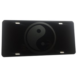 Yin Yang Good and Evil Balance Heavy Duty Aluminum License Plate Matte Blk S1